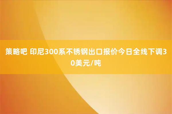 策略吧 印尼300系不锈钢出口报价今日全线下调30美元/吨